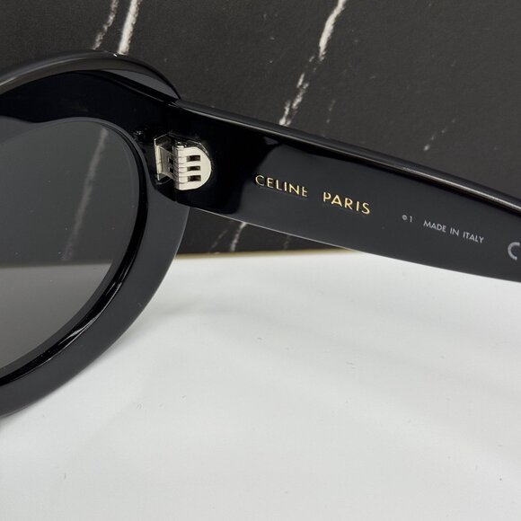 NEW CELINE CL40312U 01A BLACK ROUND WOMEN SUNGLASSES CELINE - Picture 9 of 10